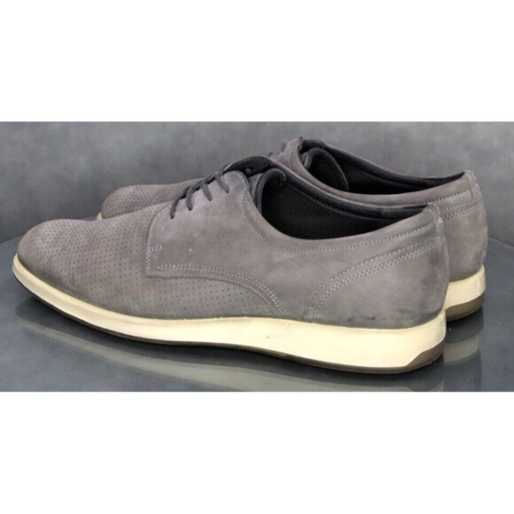 ECCO Men\'s Comfort Casual Shoes Size EU 46 US 12 Perforated Leather Gray